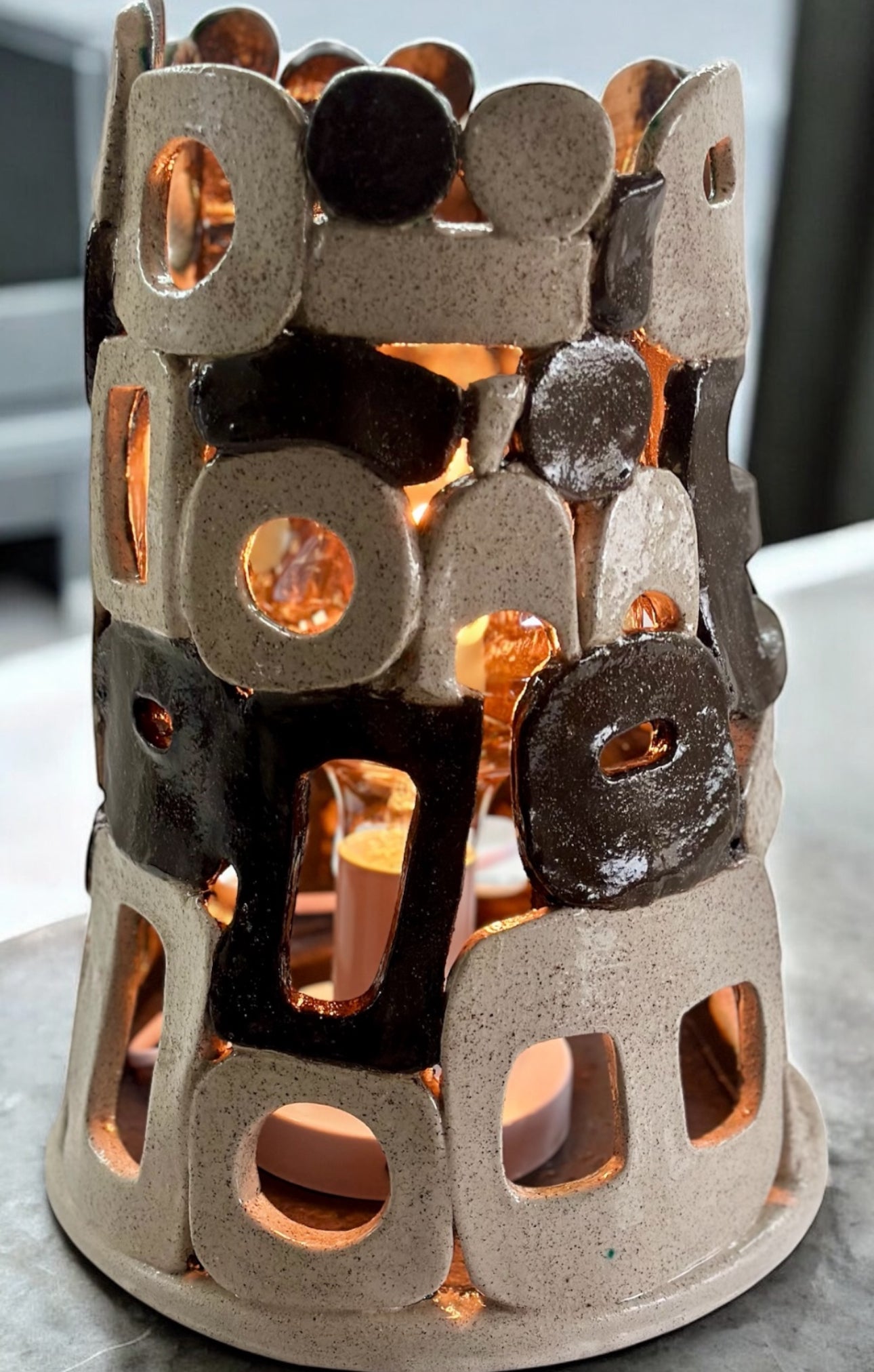 Lámpara de mesa Escultura en Barro